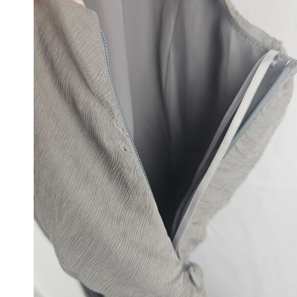 NWT J. Crew Womens Size 6 Mirabelle Cocktail Dress Chiffon Silk Gray Cap Sleeve - Picture 4 of 8